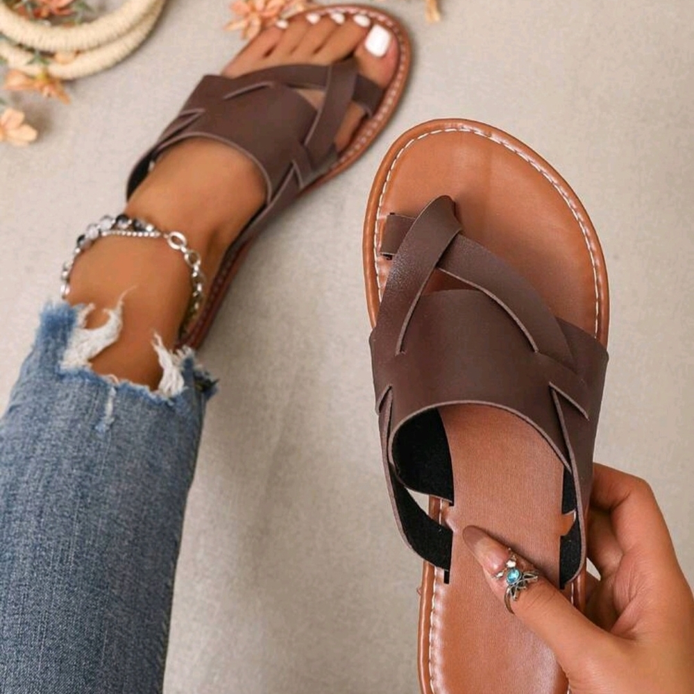 Brown Leather Women's Sandals